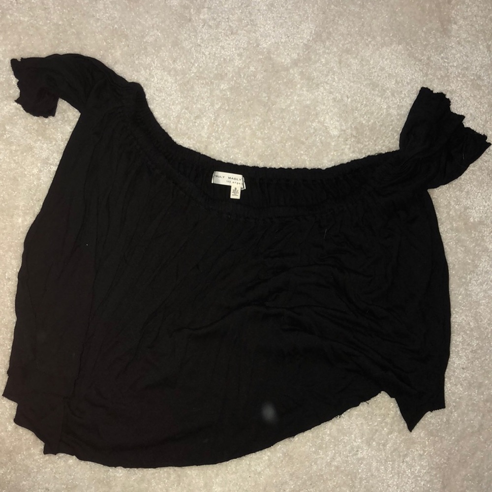 Black off shoulder top
